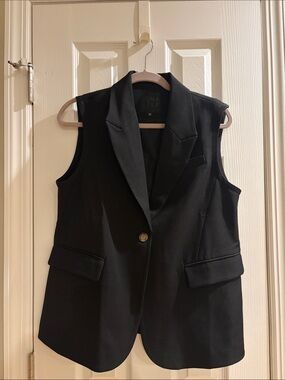 ELF Black Tailored Sleeveless Blazer Vest